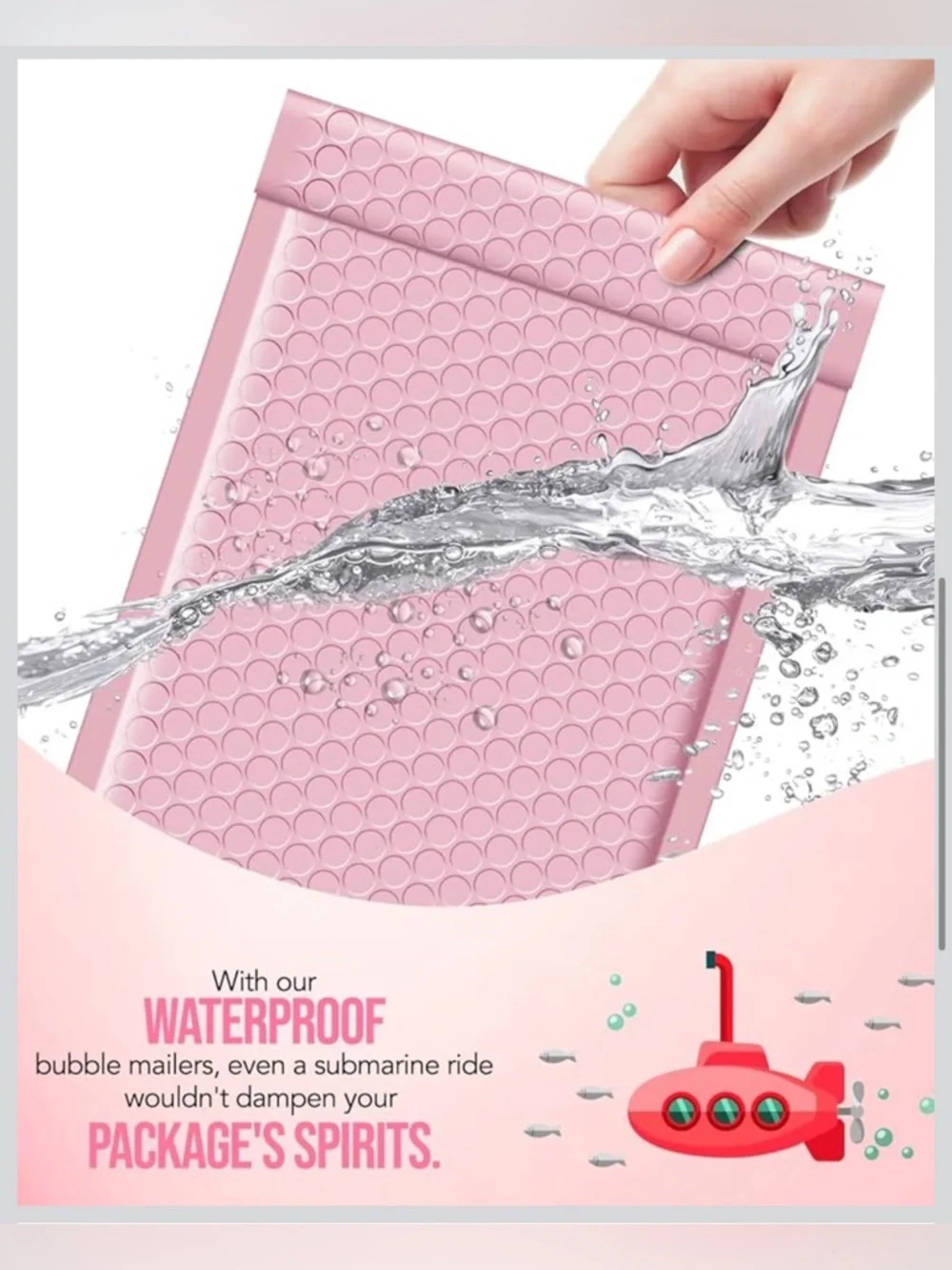Pink Poly Bubble Mailer 6x10 Qty250 Self Seal Waterproof Tear Resistant